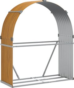 vidaXL Suport de bușteni, aspect de lemn, 120x45x140 cm, oțel galvanizat