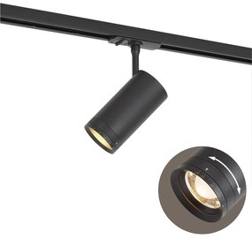 Spot modern negru pentru sistem de șină monofazat, cu LED, rotativ și înclinabil - Iconic Zoom