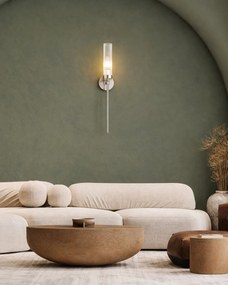 Aplica de perete stil elegant PRESTON nickel/sticla clara