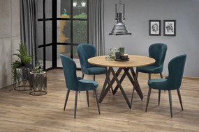 Set masa rotunda Mozambik ø120 cm + 4 scaune K366 verde inchis