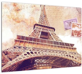 Tablou pe sticlă - Prriveliștea din Paris (70x50 cm)