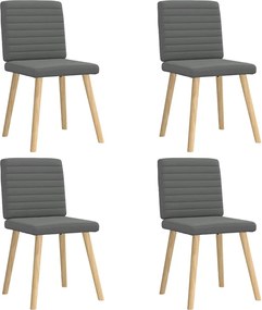 vidaXL Scaune de bucătărie pivotante, 4 buc., gri închis, textil