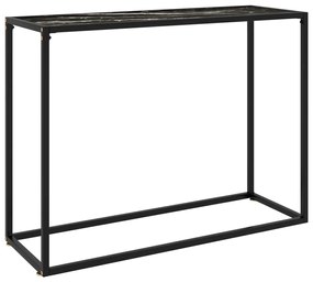 vidaXL Masă consolă, negru, 100x35x75 cm, sticlă securizată