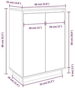 Pantofar, negru, 60x35x80 cm, lemn masiv de pin 1, Negru, Negru, 1