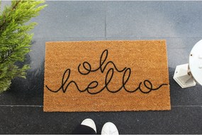 Covor intrare OH HELLO, 40x70 cm, forma dreptunghiulara, fibre de coco