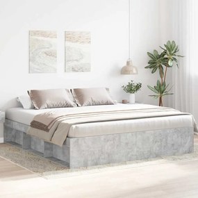 vidaXL Cadru de pat super king, gri beton, 180x200 cm