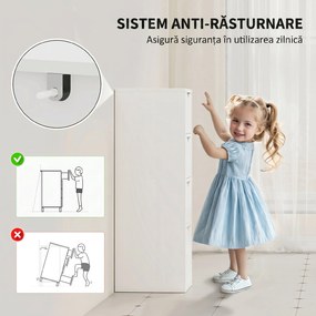 HOMCOM Dulap de Baie Economisitor de Spațiu 4 Sertare în Stil Nordico | Aosom Romania