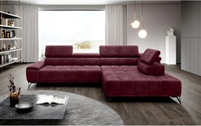Coltar PALLADIO L, sezlong dreapta, stofa catifelata bej - Whisper 03,