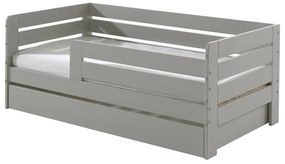 Pat pentru copii mici, 70 x 140 cm, gri – cu sertar de depozitare – Vipack