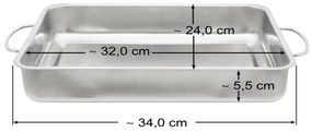 Elo 53435 Basic Tigaie din oțel inoxidabil 34 x 24x 5,5 cm