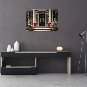 Tablou - Casa decorată de Crăciun (70x50 cm)