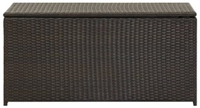 46472 vidaXL Ladă de depozitare de grădină, maro, 100x50x50 cm, poliratan