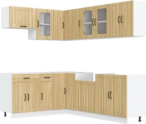 vidaXL Set dulap de bucătărie din 11 piese „Lucca” lemn stejar Sonoma