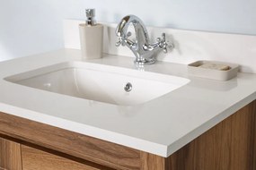 Set Mobilier Baie Superior 30, Include Dulap Baza cu Lavoar și Oglinda, 75 cm, Nuc