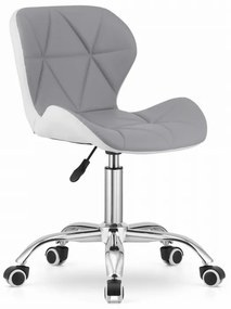 Set pentru birou masa de birou TAYLOR SONOMA 100x50 cm + scaun de birou AVOLA din piele ecologica gri-alb