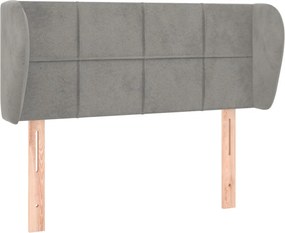vidaXL Tăblie de pat cu aripioare gri deschis 103x23x78/88 cm catifea