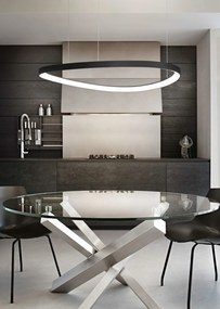 Lustra LED suspendata design circular GEMINI SP D081 NERO
