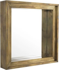 Oglinda decorativa design LUX din otel finisaj alama vintage Magenta 100x100cm 113612 HZ