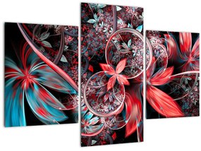 Tablou abstract cu flori exotice (90x60 cm)