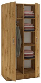 Dulap haaus Remi, 2 Usi, cu polite, Stejar Wotan, 80 x 51 x 170 cm
