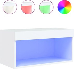 vidaXL Comodă TV cu lumini LED, alb, 60x30x30 cm