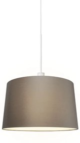 Lampă modernă suspendată albă cu abajur 45 cm taupe - Combi 1