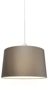 Lampă modernă suspendată albă cu abajur 45 cm taupe - Combi 1