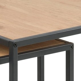 Set 2 mese de cafea SARON, stejar/negru