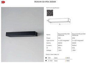 Aplica LED ambientala de exterior IP54 ROSVIK 50cm 1x10W