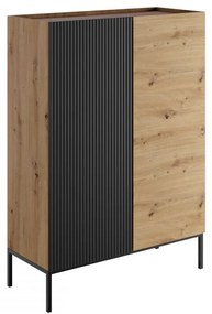 Comodă Zloriana 2D (stejar artisan + negru). 1123311