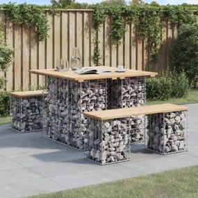 834368 vidaXL Bancă de grădină, design gabion, 100x102x72cm, lemn masiv pin