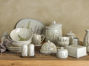 Farfurie din ceramică cu flori de câmp aplicate manual, D21×H2 cm, „Bea"