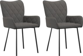 vidaXL Scaune de bucătărie, 2 buc., gri închis, material textil
