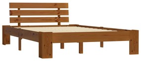 283181 vidaXL Cadru de pat, maro miere, 140 x 200 cm, lemn masiv de pin