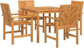 vidaXL Set de masă pentru grădină 5 pcs Maro Lemn Solid de Acacia