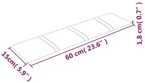 Panouri de perete, 12 buc., crem, 60x15 cm, textil, 1,08 m   12, Crem, 60 x 15 cm