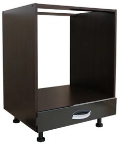 Corp pentru cuptor incorporabil cu sertar Zebra, wenge/negru lucios, fara blat, 60 x 82 x 57 cm
