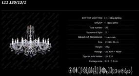 Lustra 12 brate cristal Bohemia L11 120/12/1