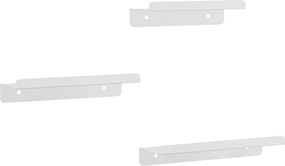 vidaXL Rafturi de perete, 3 buc., argintiu, oțel inoxidabil