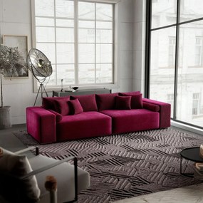 Canapea extensibilă dumonde cu ladă de depozitare si sezut confortabil din spuma high-density, Marbela Zoom Red XXL 295x100 cm