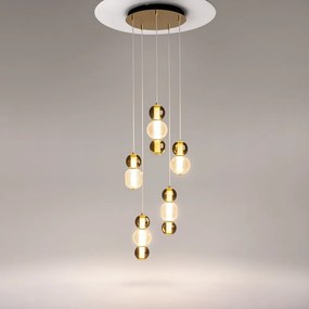 Lustra LED suspendata design modern decorativ Drop 5L auriu