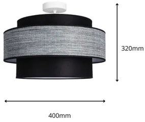 Plafonieră GRACE 1xE27/60W/230V negru/gri