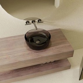 Lavoar pe blat Rune Mond rotund 40 cm rasina transparenta  - fumuriu