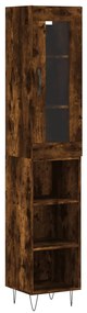 3199398 vidaXL Dulap înalt, stejar fumuriu, 34,5x34x180 cm, lemn prelucrat