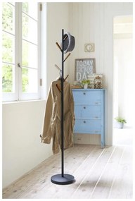 Cuier cu detalii din lemn de fag YAMAZAKI Plain Pole Hanger, negru