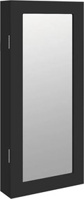 vidaXL Dulap de bijuterii cu oglindă de perete, negru, 30x8,5x67 cm
