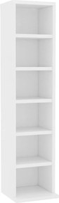 vidaXL Dulap CD-uri, alb, 21x20x88 cm, lemn compozit