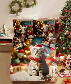 Lenjerie de pat 3D din bumbac HOLLY PAWS colorata + fata de perna 40x50 cm gratis Dimensiune lenjerie de pat: 70 x 90 cm | 140 x 200 cm