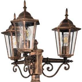 Lampă de exterior 3xE27/20W/230V IP43 2,58 m patină