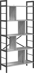 vidaXL Raft pentru cărți Gri Sonoma 75 x 30 x 156 cm Lemn compozit